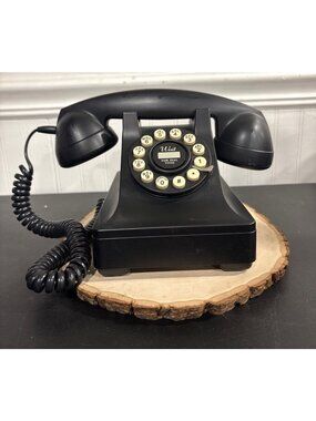 Crosley Retro Rotary Corded Telephone Black Vintage-Inspired Dial Design Functio